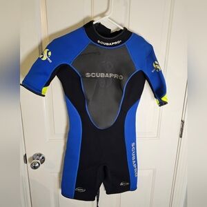 ScubaPro Profile Shorty 2.5mm Womens Wetsuit Black Blue Yellow Size S